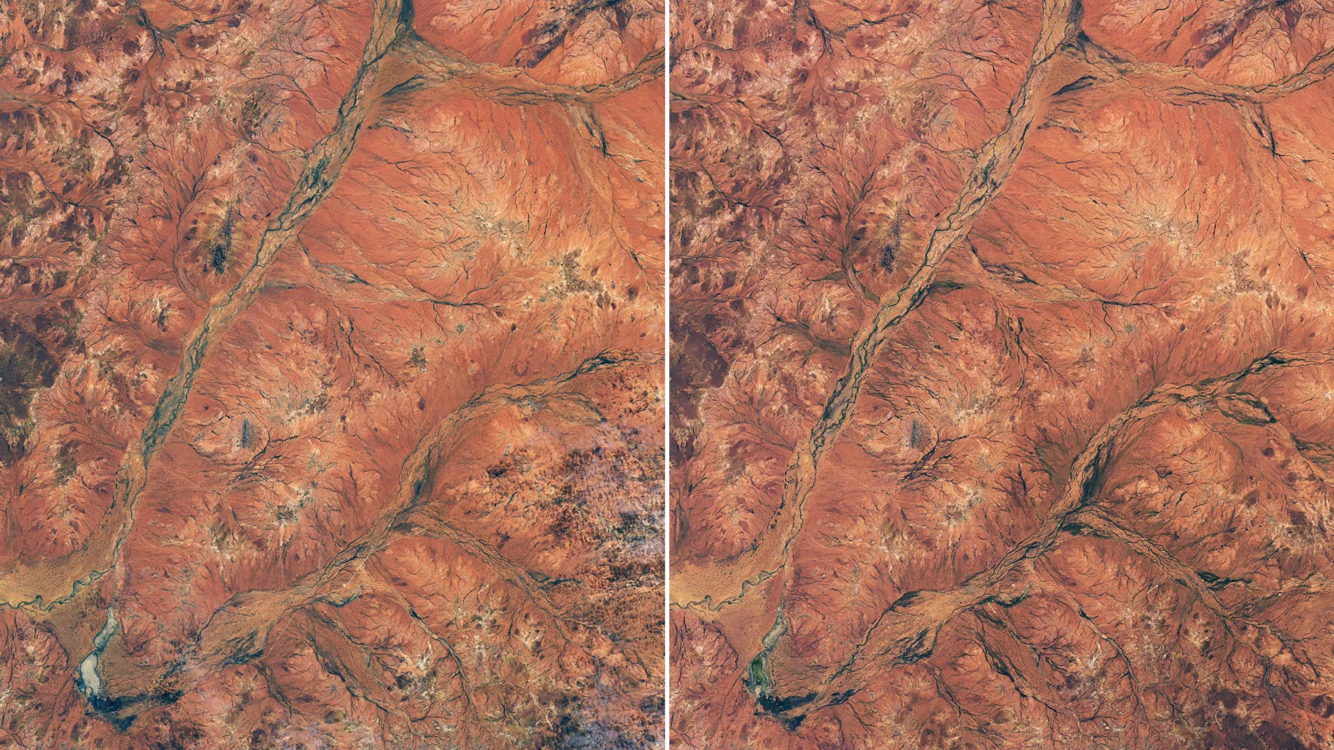 NASA captures a stunning transformation in Australia's red outback